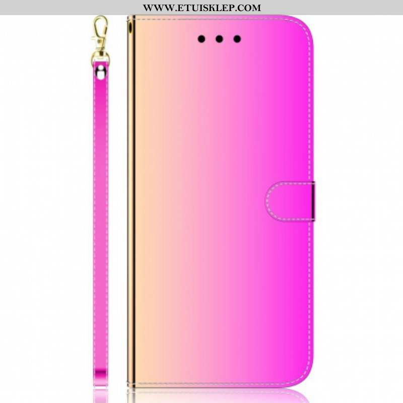 Etui Folio do Realme 8 5G Osłona Lusterka Ze Sztucznej Skóry